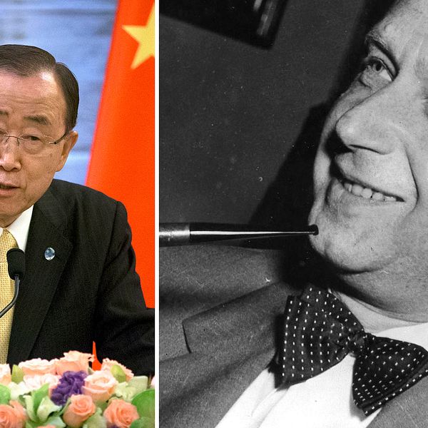 Ban Ki-Moon och Dag Hammarskjöld.