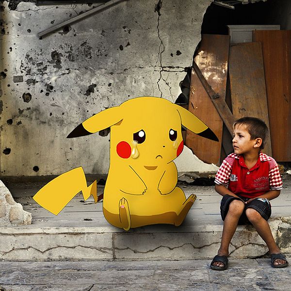 Pokemon syrien krig ledsen