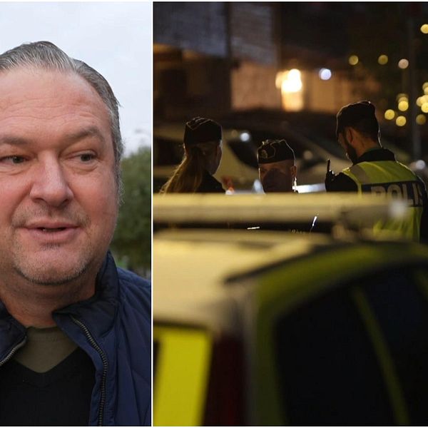 man  poliser i mörker