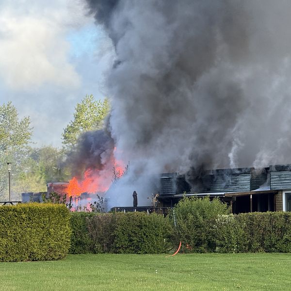 Brand i radhus i Åstorp