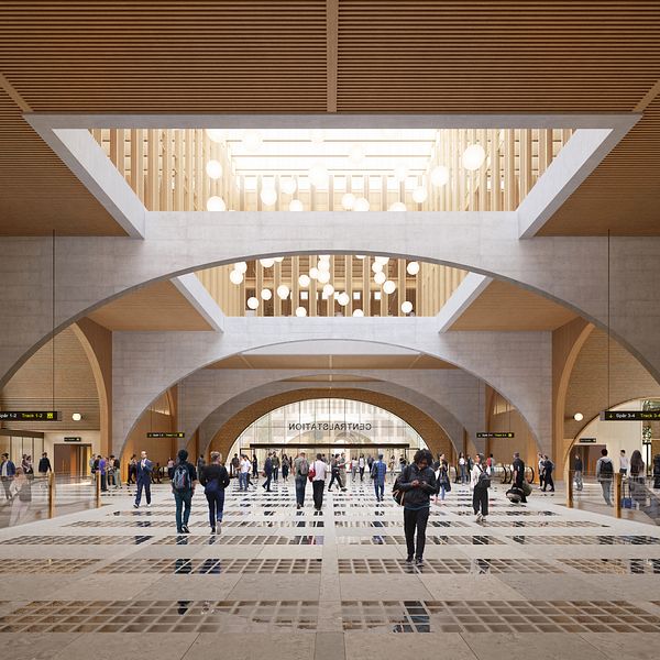 Bilder inifrån det nya stationshuset i Göteborg