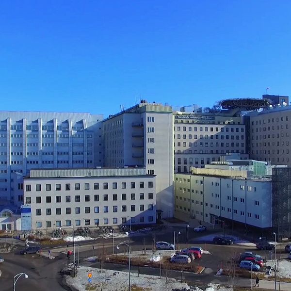 Vy över Norrlands universitetssjukhus i Umeå.