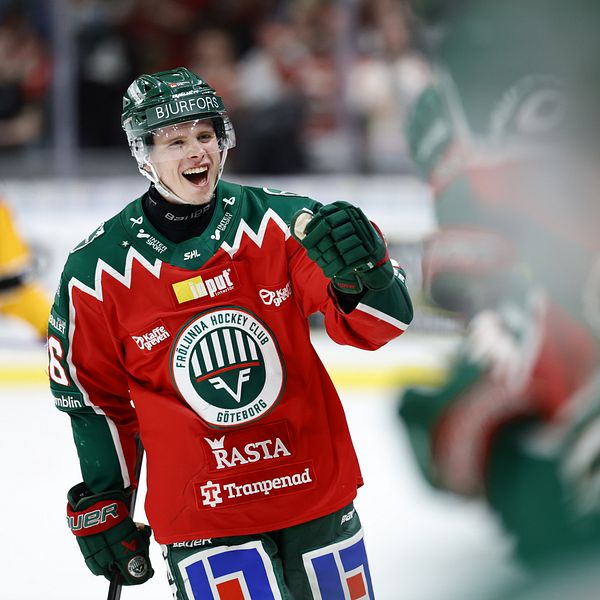 Frölundas Isac Heens gjorde lagets båda mål mot Brynäs i CHL-semifinalen.