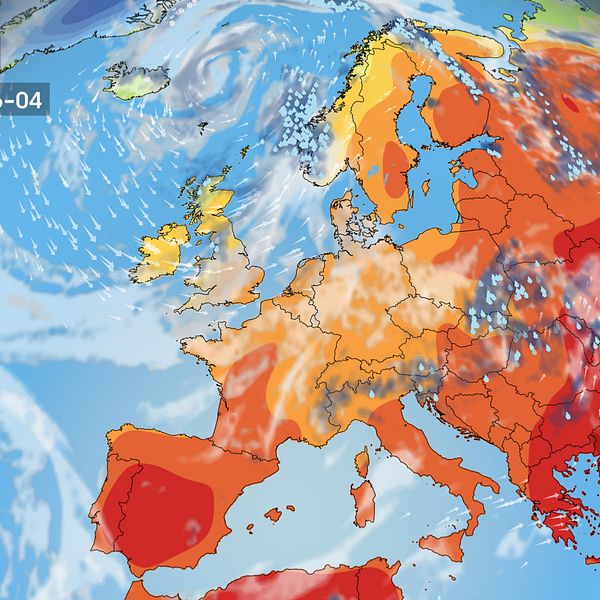 Väderkarta som visar väder i Europa – prognos för de kommande dagarna