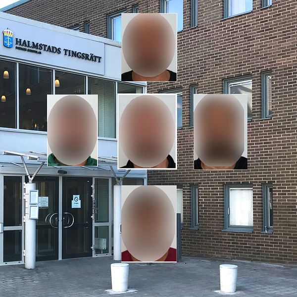 Halmstads tingsrätt i bakgrunden