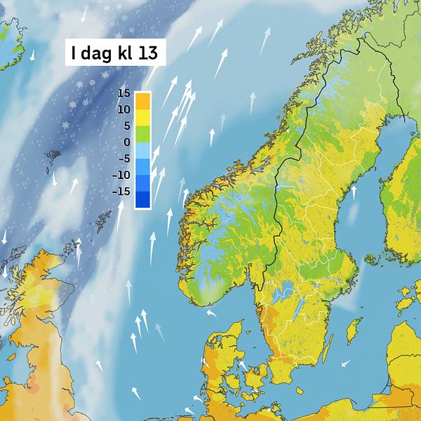 Vädret i Skandinavien de närmsta dagarna