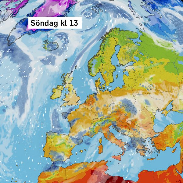 Vädret i Europa kommande dagar