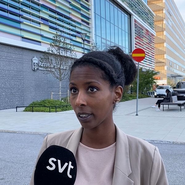 Sofia Yohannes vid Attunda tingsrätt efter 15:e dagen av rättegången angående det stora knarktillslaget i Sundsvall.