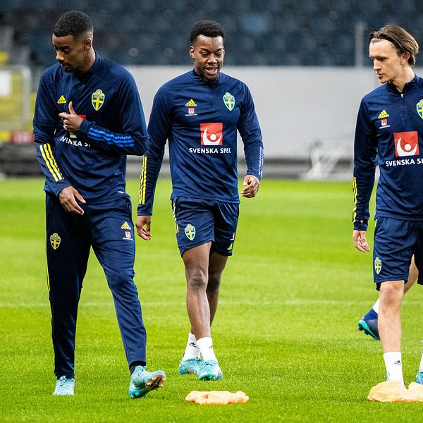 Alexander Isak, Anthony Elanga och Kristoffer Olsson.