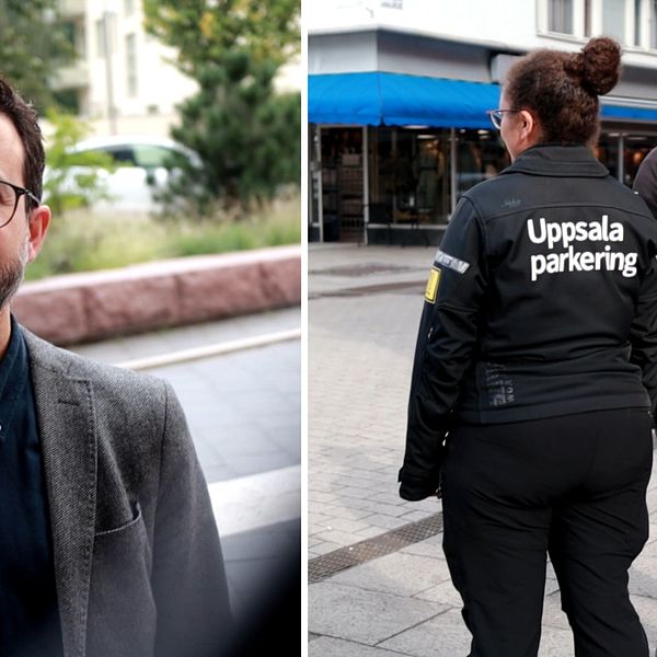Bild på politiker samt parkeringsvakter