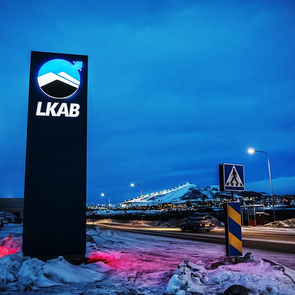 LKAB-skylt vid sidan av vägen.