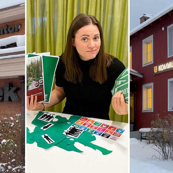 reporter med klimatplaner, exteriör kommunkontor