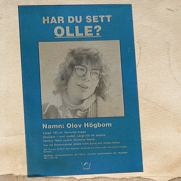 En bild på den försvunne Olle Högbom i Härnösand.