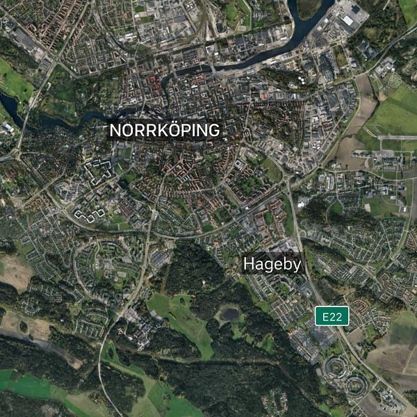 Satellitbild över Norrköping.