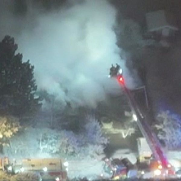 Bild ovanifrån efter villabranden i Vallda, Kungsbacka.