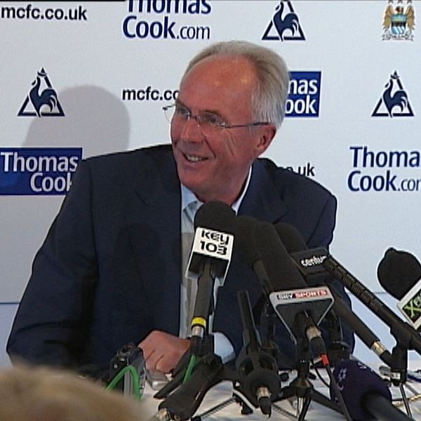 Svennis under en presskonferens i Manchester år 2008