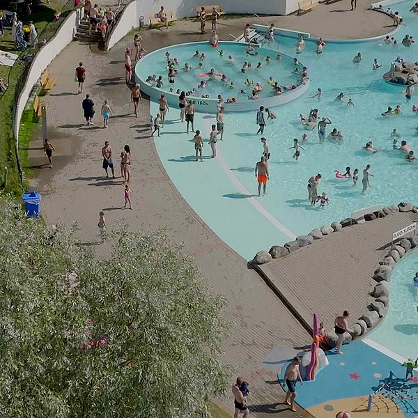 Badet Umelagun från ovan.