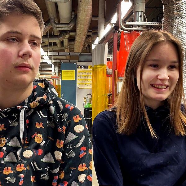 Jacob Westin och Matilda Lindberg – två av eleverna på industritekniska programmet på Parkskolan i Örnsköldsvik