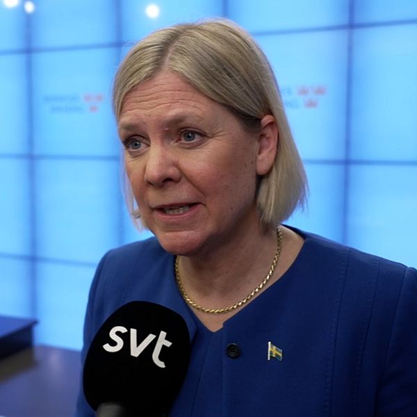 Magdalena Andersson (S) efter Socialdemokraternas presskonferens.