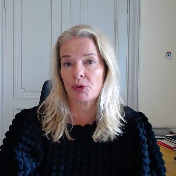 Skolminister Lotta Edholm (L) kommenterar onsdagens skolskjutning i Stockholm.
