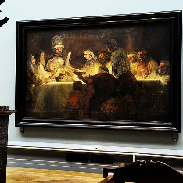 ”Batavernas trohetsed till Claudius Civilis” av Rembrandt har hängt på Nationalmuseum i över 150 år. Arkivbild.