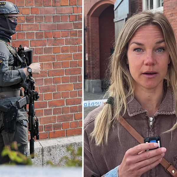 Polis vid Ystadsgymnasium, Natalie Medic till höger i bild