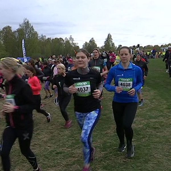 Arkivbild från vårruset 2016. Bild på springande människor