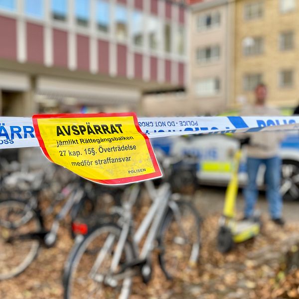 Avspärrningar i centrala Linköping