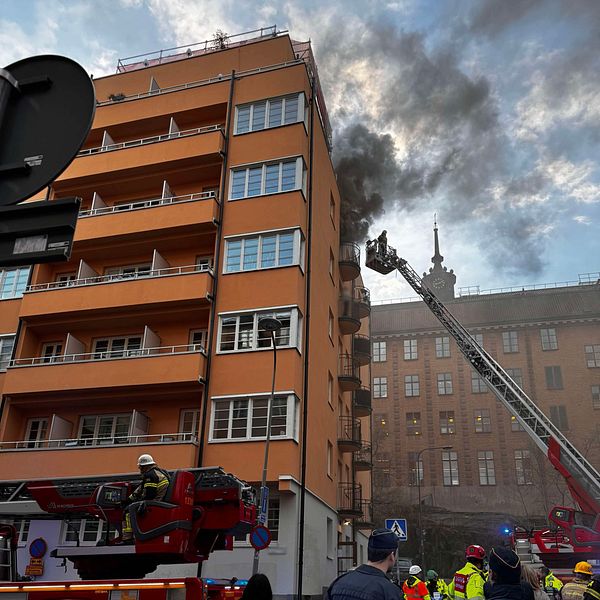 En lägenhetsbrand på Södermalm.
