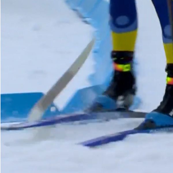 Maja Dahlqvist ramlade och hade sönder skidan.