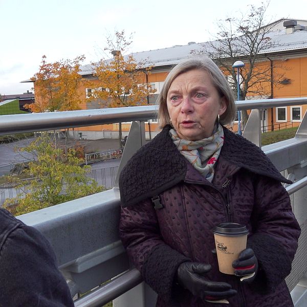 Lene Lindberg, docent och psykolog vid Karolinska institutet står på en bro i Rinkeby.