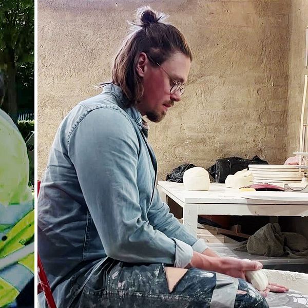 Jesper Johnsson klipper gräs och drejar porslin till lyxkrog