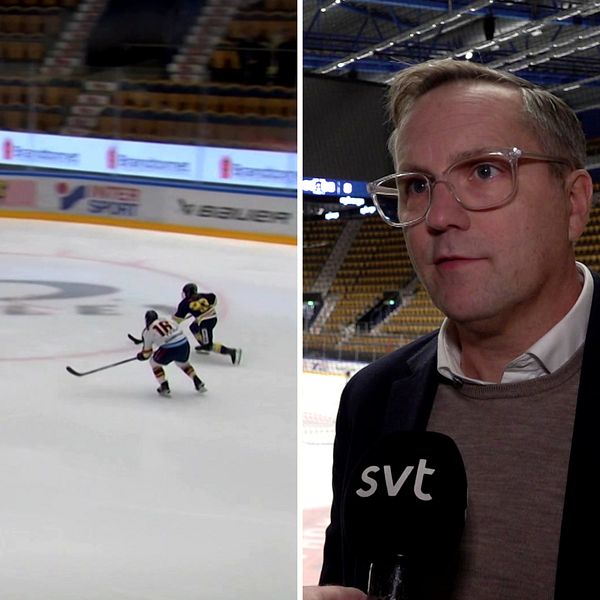 Richard Nylin, tf klubbdirektör i HV71 kommenterar Sanni Hakalas svåra skada
