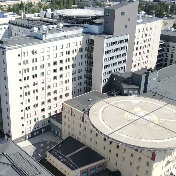 Drönarbild av Norrlands universitetsjukhus.