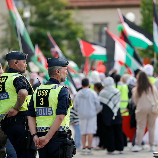 Säkerheten var skärpt när en ny propalestinsk demonstration hölls i Borås, veckan efter det misstänkta hatbrottet.