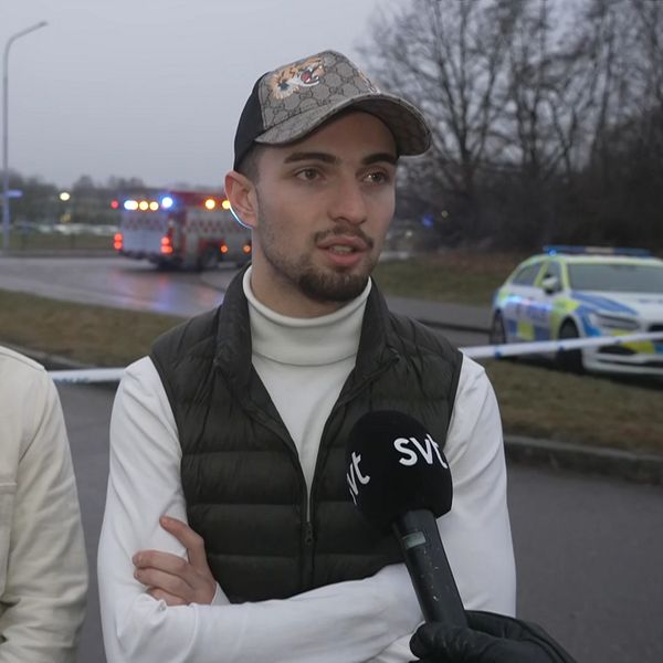 Ammar och Mahmoud, vars kompis blev träffad av skotten på skolan i Örebro