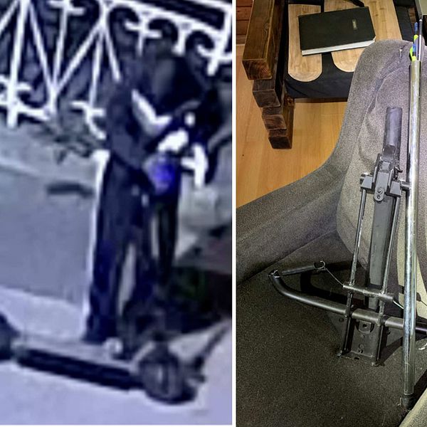 Rörbomb, ammunition och beslagtaget bombmaterial vid husrannsakan