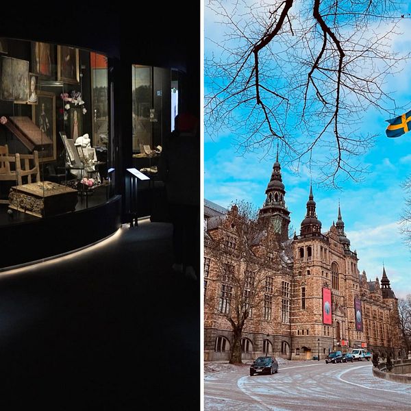 Bild från utsällningen Nordbor samt foto på Nordiska museet från utsidan