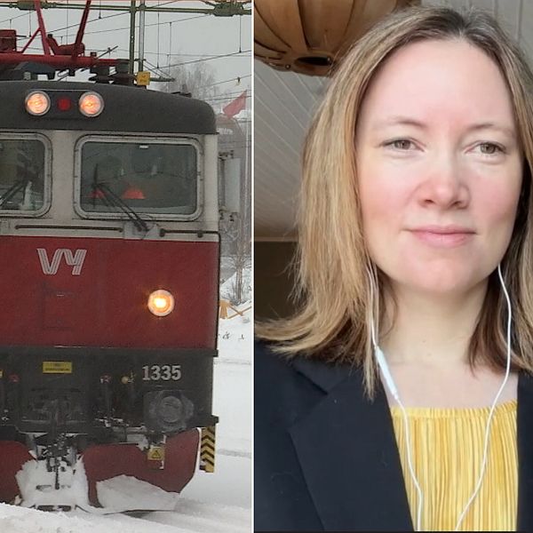 Bild på vytågs nattåg samt Maja Lindstrand jurist på Konsumentverket