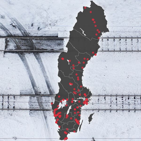 sverigekarta / järnvägsspår