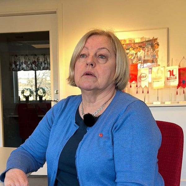 kvinna i blå kofta Ann-Marie Stenberg Carlsson (S) kommunalråd Hedemora