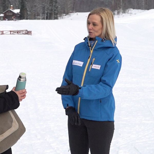 Reporter träffar Ulrika Back vid Lugnets skidstadio