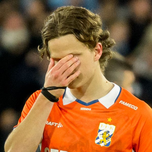 Tvådelad bild. Till vänster: person med oskarp bakgrund. Till höger: idrottare i orange tröja.