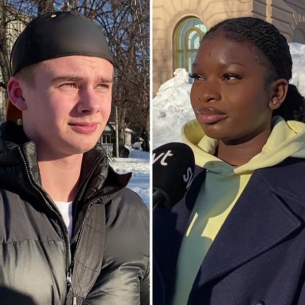 Tre gymnasie-elever i Sundsvall. Två tjejer och en kille i mitten.