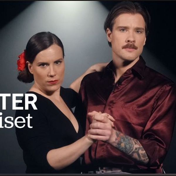 en kvinna och en man dansar tango