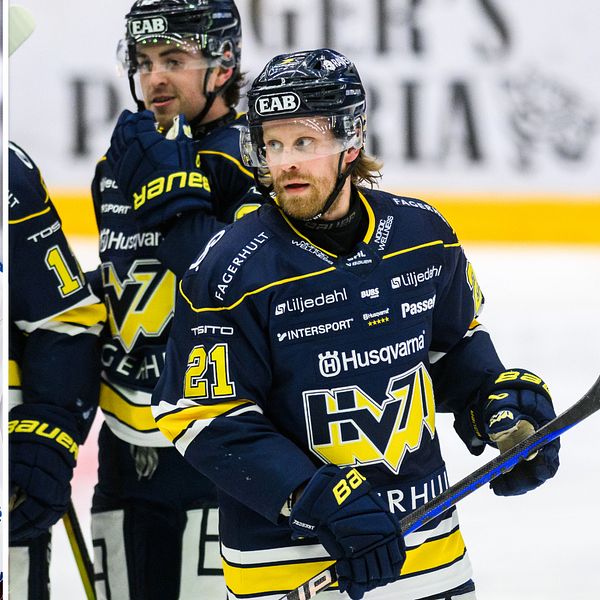 Oskarshamns Jonas Engström och HV71:s Mattias Tedenby
