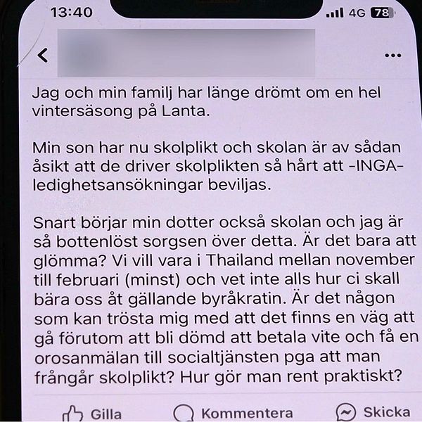 Till vänster: Anna Medin, jurist Skolverket. Till höger: screenshot ur en Facebook-grupp.