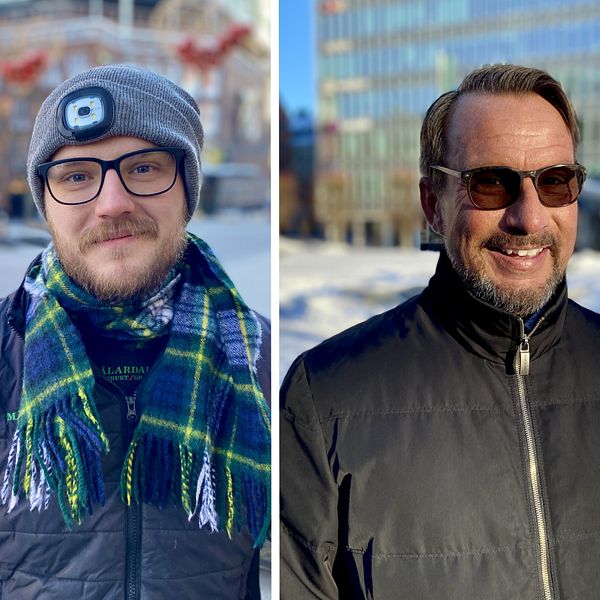 Personer i Västerås talar om extremkylan