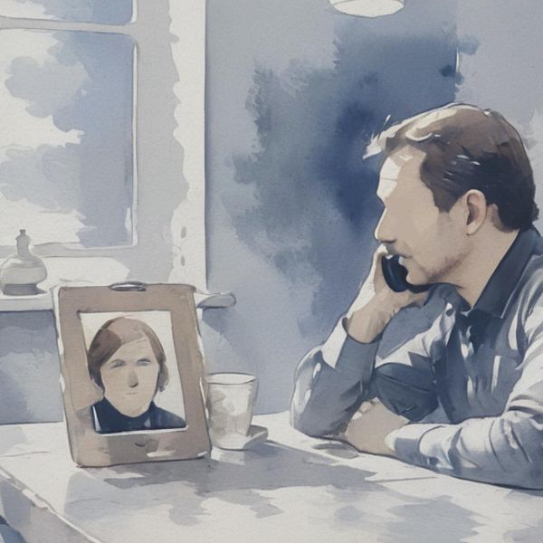 Delad bild: Beslagtagna smycken ligger på rader i små plastpåsar. Samt AI-genererad illustration i akvarell-stil på en man som sitter vid ett bord med ett fotografi på en äldre kvinna.