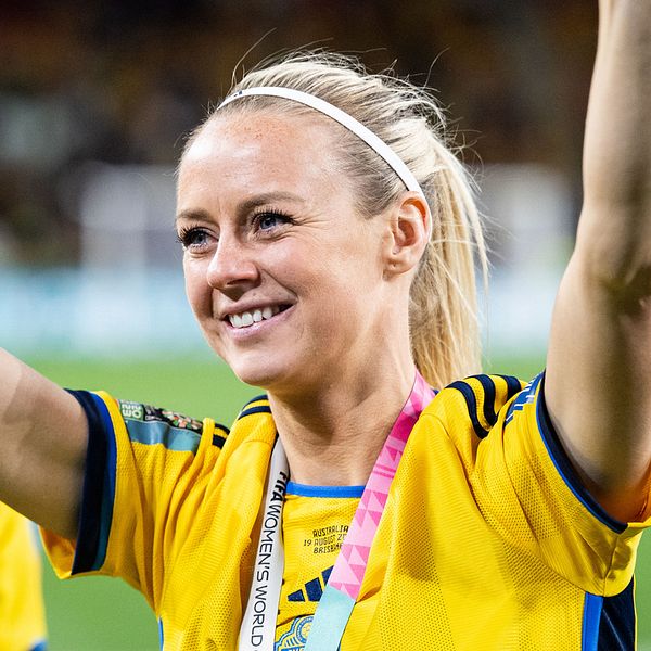 Landslagsspelaren Amanda Ilestedt är glad efter taget brons fotbolls-VM